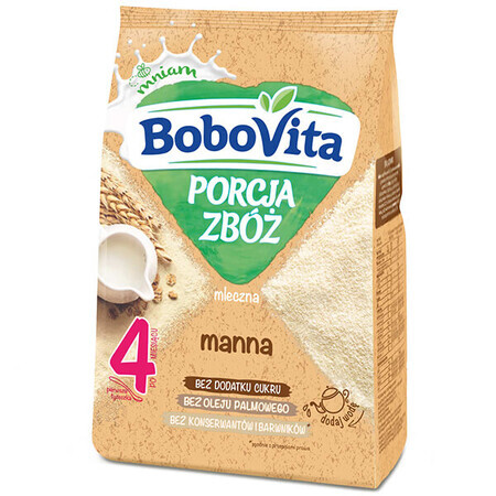 BoboVita Porcja Zbóż Porridge manna, lapte, fără zahăr adăugat, după 4 luni, 210 g