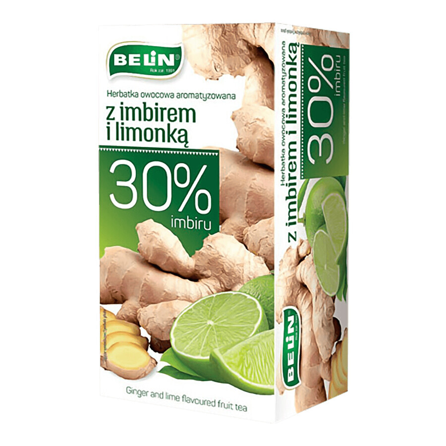 Belin Tea with fruit flavor, ginger and lime, 2 gx 20 sachets