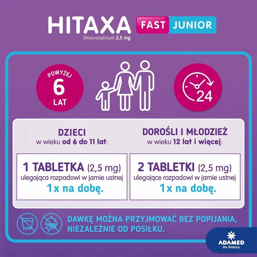 Hitaxa Fast Junior 2.5 mg, 10 orally disintegrating tablets