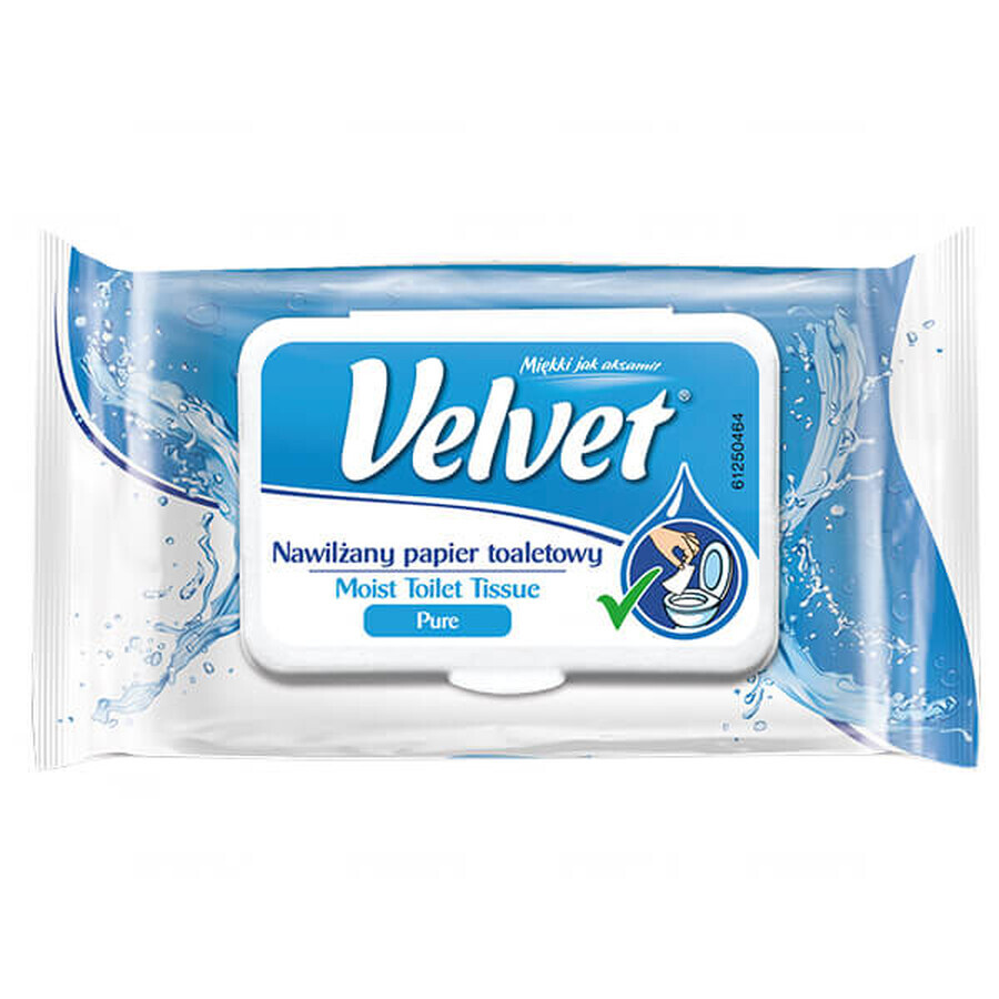 Velvet Pure, angefeuchtetes Toilettenpapier, mit Clip, 42 Stück