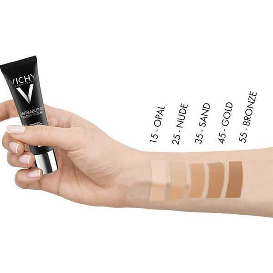 Vichy Dermablend Correction 3D, foundation for leveling the skin surface, No. 25, Nude, 30 ml