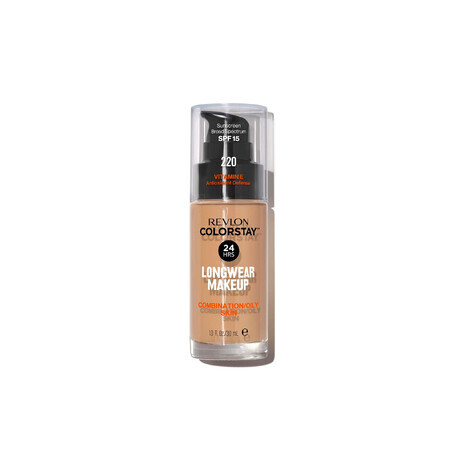 Revlon ColorStay, fond de ten pentru ten mixt și gras, Nr. 220, Natural Beige, cu pompă, 30 ml