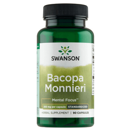 Swanson Bacopa Monnier BaCognize Extract, bacopa a foglie piccole 250 mg, 90 capsule