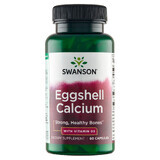 Swanson Eggshell Calcium con vitamina D3, calcio con vitamina D3, 60 capsule