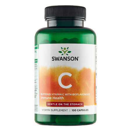 Swanson C, vitamina C tamponata 500 mg con bioflavonoidi, 100 capsule