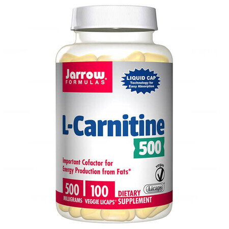 Jarrow Formulas L-Carnitine 500, L-Carnitin, 100 pflanzliche Kapseln