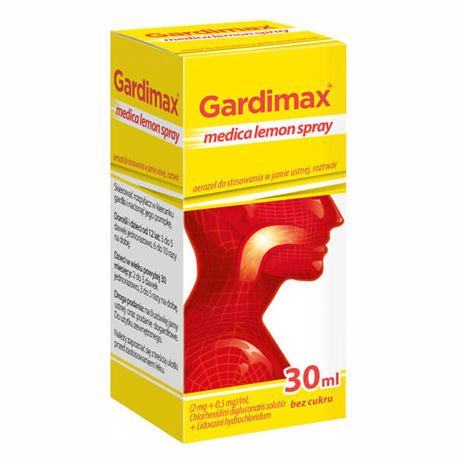 Gardimax Medica Spray al limone (2 mg + 0,5 mg)/ml, spray orale, soluzione, 30 ml