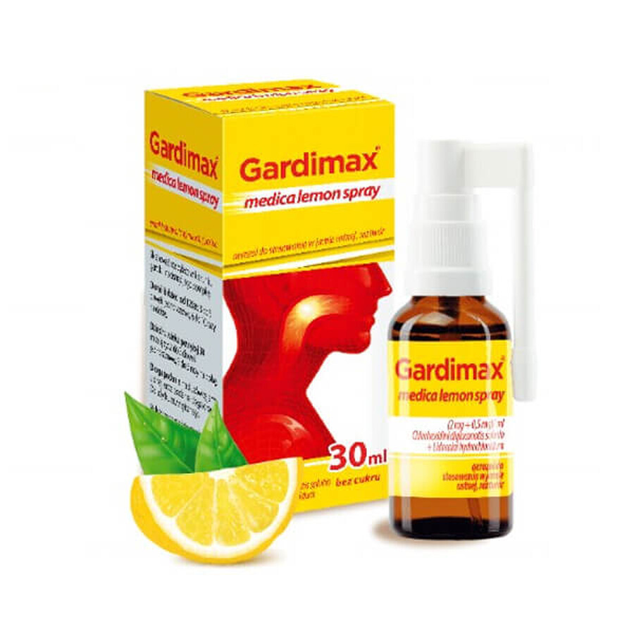 Gardimax Medica Spray al limone (2 mg + 0,5 mg)/ml, spray orale, soluzione, 30 ml