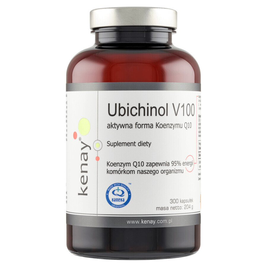 Kenay, Ubiquinol V100, formă activă de coenzima Q-10 100 mg, 300 capsule