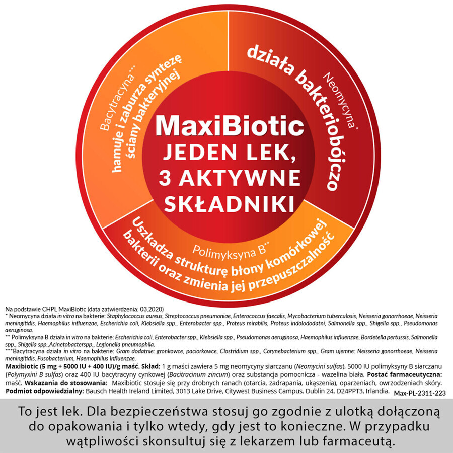 Maxibiotikum (5 mg + 5000 UI + 400 UI)/g, Salbe, 1 g x 10 Beutel