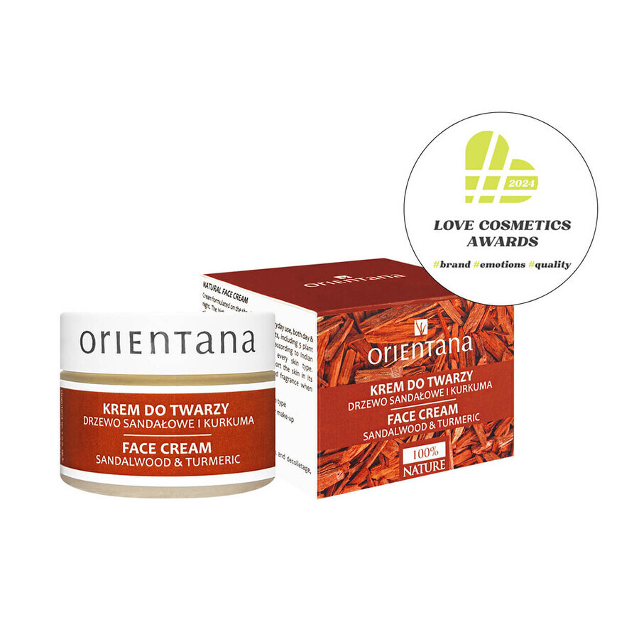 Orientana, day and night face cream, sandalwood and turmeric, 50 g