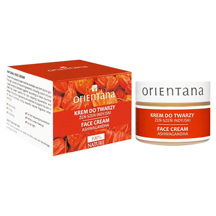 Orientana, face cream for day and night, ashwagandha and Indian ginseng, 40 g