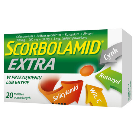 Scorbolamid Extra 300 mg + 200 mg +50 mg +5 mg, 20 Tabletten