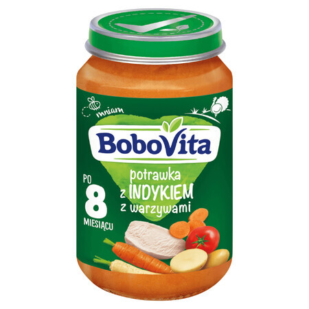 BoboVita Dinner, mâncare de curcan cu legume, după 8 luni, 190 g