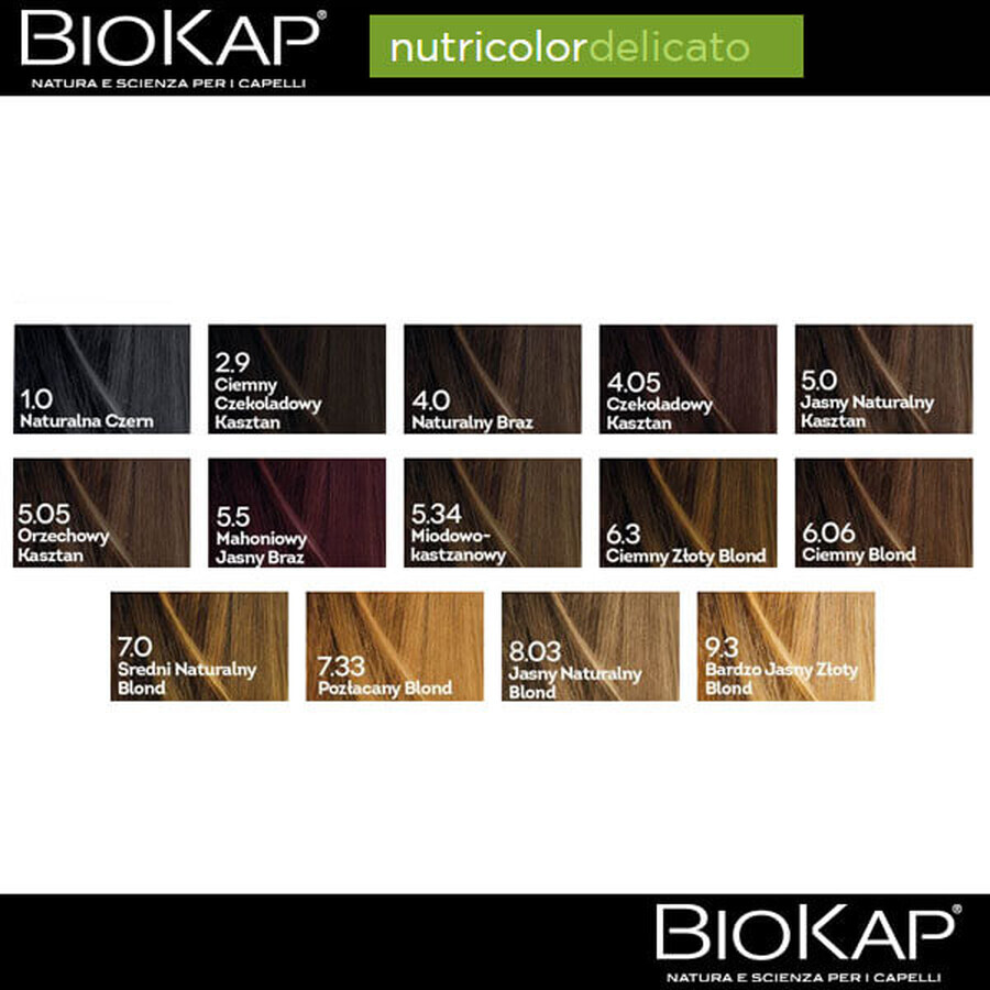 Biokap Nutricolor Delicato, hair color, 5.0 natural light chestnut, 140 ml