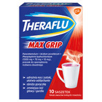 Theraflu Max Grip 1000 mg + 70 mg + 10 mg, Pulver zum Einnehmen, Geschmack: Waldfrüchte und Menthol, 10 Beutel 