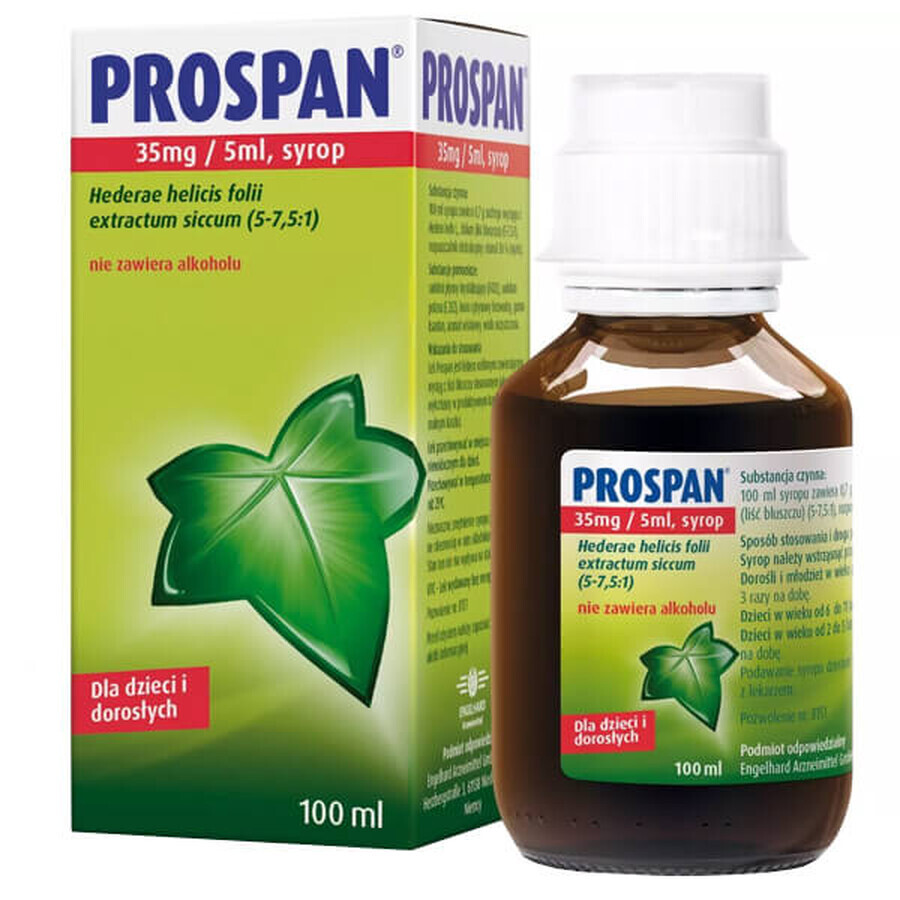 Prospan 35 mg/ 5 ml, syrup for children and adults, 100 ml