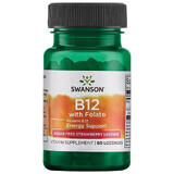 Swanson B-12 con Folato, vitamina B12 e acido folico, 60 compresse sublinguali