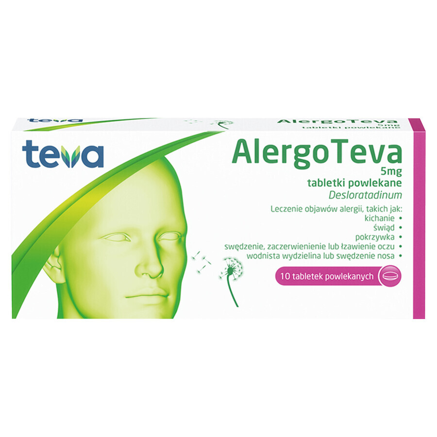 Alergo Teva 5 mg, 10 film-coated tablets