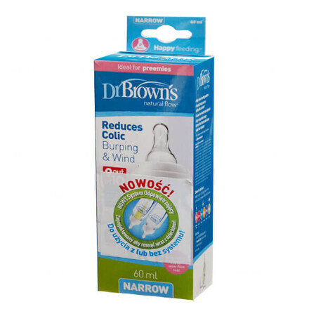 Dr. Brown's Options, standaardfles met speen, voor premature baby's, 60 ml