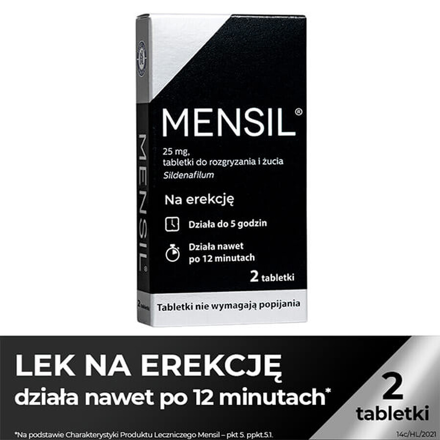 Mensil 25 mg, 2 kauwtabletten