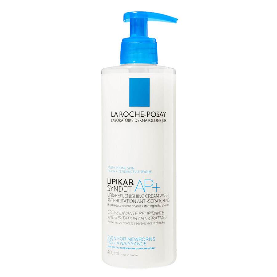 La Roche-Posay Lipikar Syndet AP+, rückfettende Körpercreme, ab Geburt, 400 ml