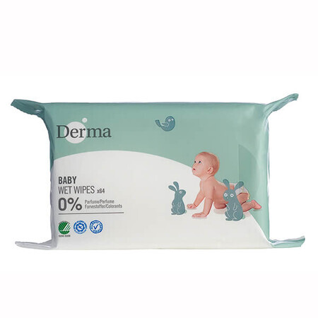 Derma Eco Baby, salviette umidificate, 64 pz.