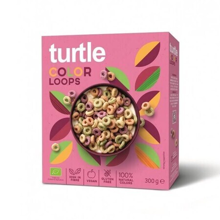 Inele colorate multicereale eco, fara gluten, 300g, Turtle