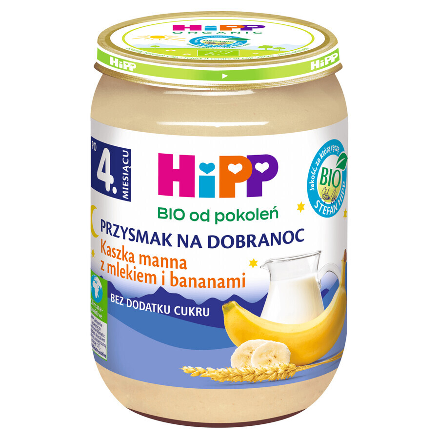 HiPP Merienda con leche y plátano Bio, sin azúcares añadidos, después de 4 meses, 190 g