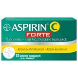 Aspirina C Forte 800 mg + 480 mg, 10 comprimidos efervescentes