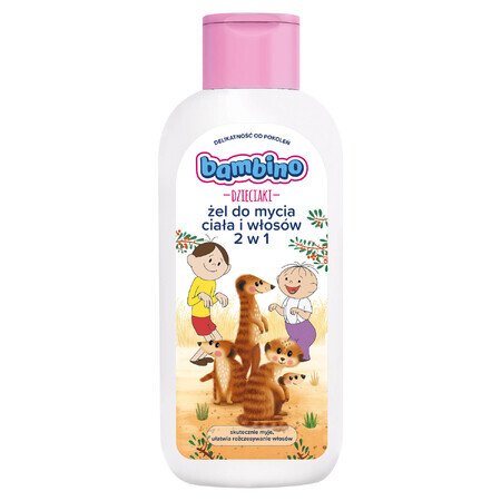 Bambino Kids, 2-in-1 Körper- und Haarwaschgel, Bolek i Lolek i surykatki, ab 1 Jahr, 400 ml