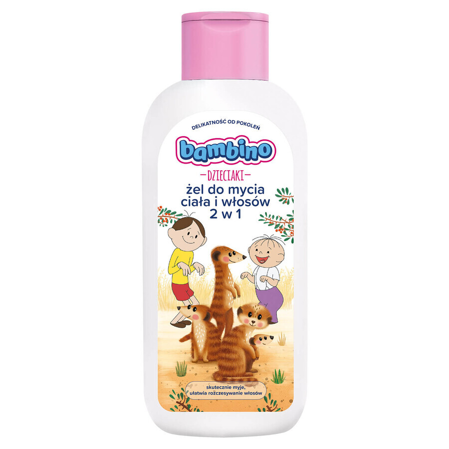 Bambino Kids, 2-in-1 Körper- und Haarwaschgel, Bolek i Lolek i surykatki, ab 1 Jahr, 400 ml