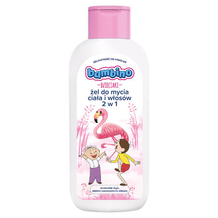 Bambino Kids, 2-in-1 Körper- und Haarwaschgel, Bolek i Lolek i flamingo, ab 1 Jahr, 400 ml