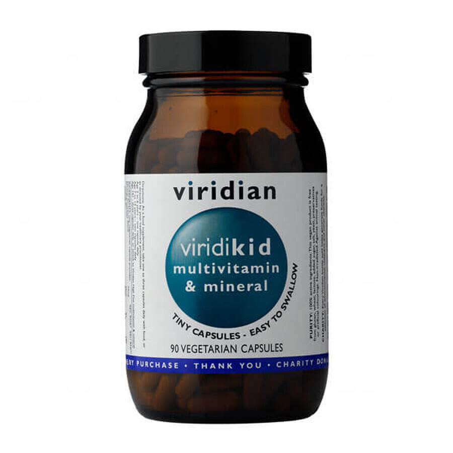 Viridian Viridikid Multivitaminico e minerale, vitamine e minerali per bambini, 90 capsule