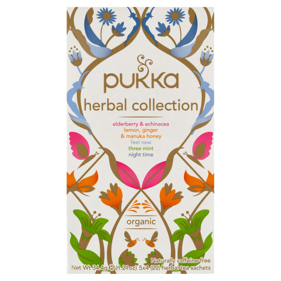 Pukka Herbal Collection Organic, composición de 5 tisanas, 20 bolsitas