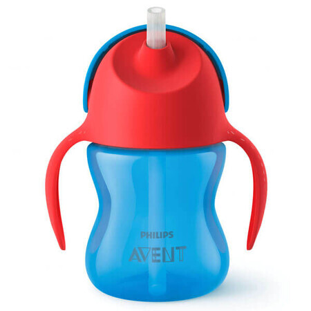 Avent, cup with straw and handles, blue, SCF796/01, from 9 months, 200 ml