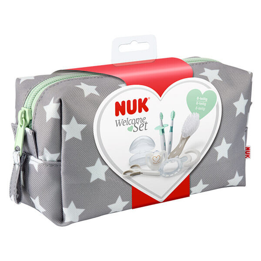 Nuk Welcome Set, Neugeborenen-Starterset, Kosmetiktasche mit Zubehör