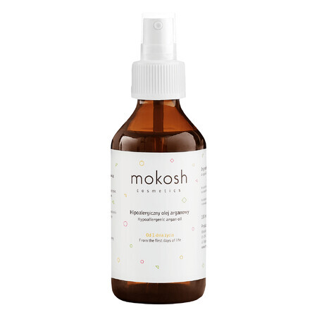 Mokosh, olio di argan ipoallergenico per neonati e bambini dal primo giorno di vita, 100 ml