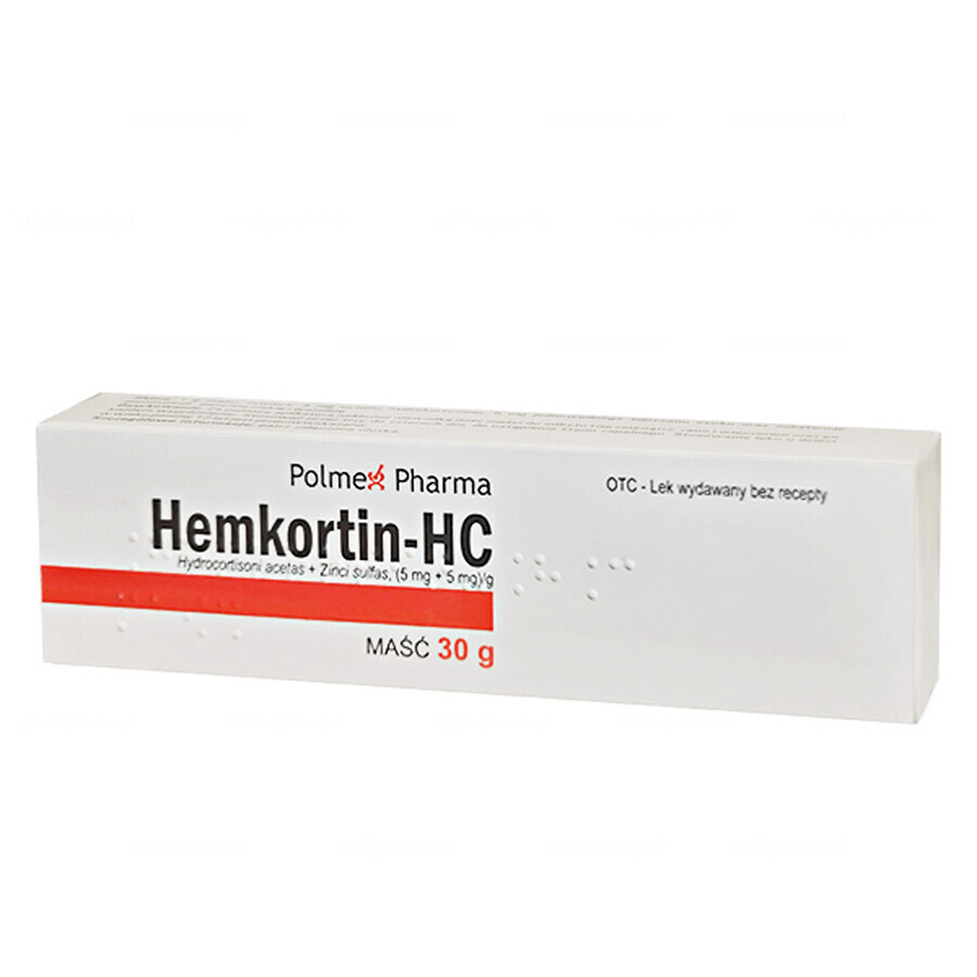 Hemkortin-HC 5 mg + 5 mg, pommade rectale, 30 g