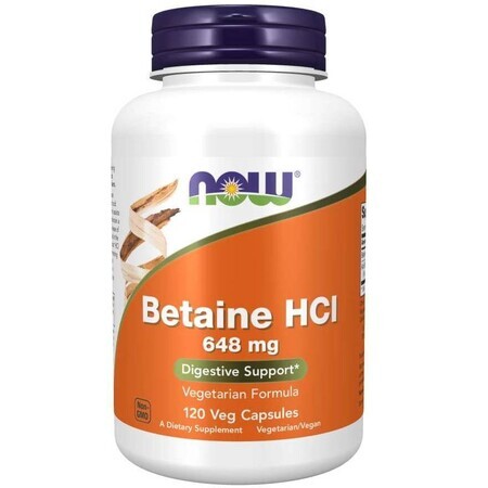 Now Foods Betaine HCl 648 mg, 120 vegetarian capsules