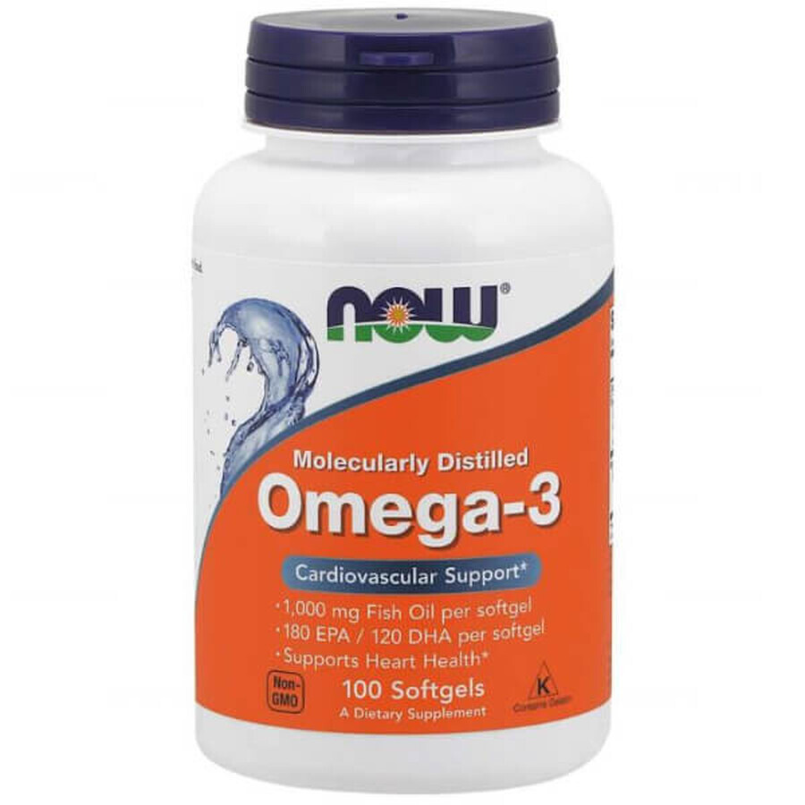 Now Foods, Oméga-3 1000 mg, 200 gélules