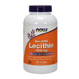 Now Foods Nicht-GMO Lecithin 1200 mg, Lecithin, 200 Kapseln