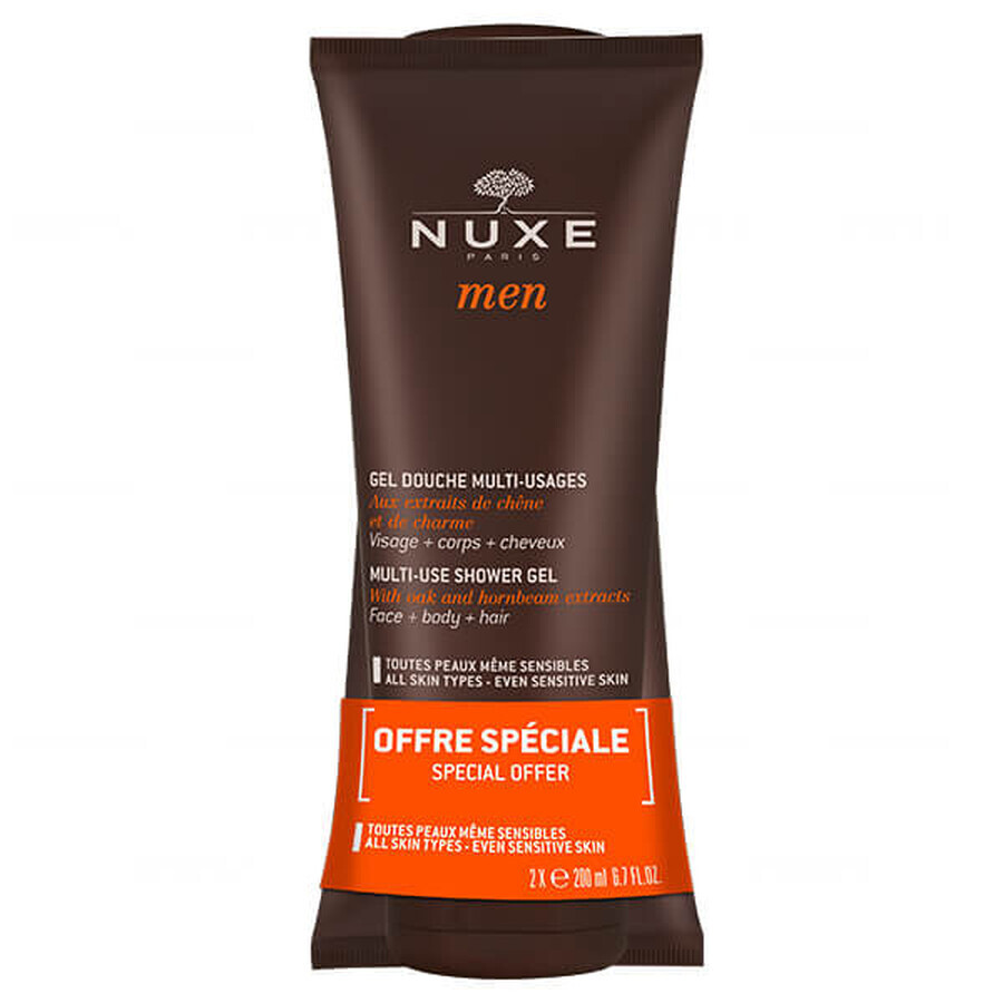 Set Nuxe Men, gel de ducha multifunción, 2 x 200 ml