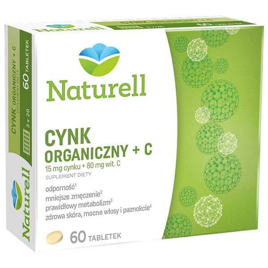 Naturell Organic Zinc + C, 60 tablets