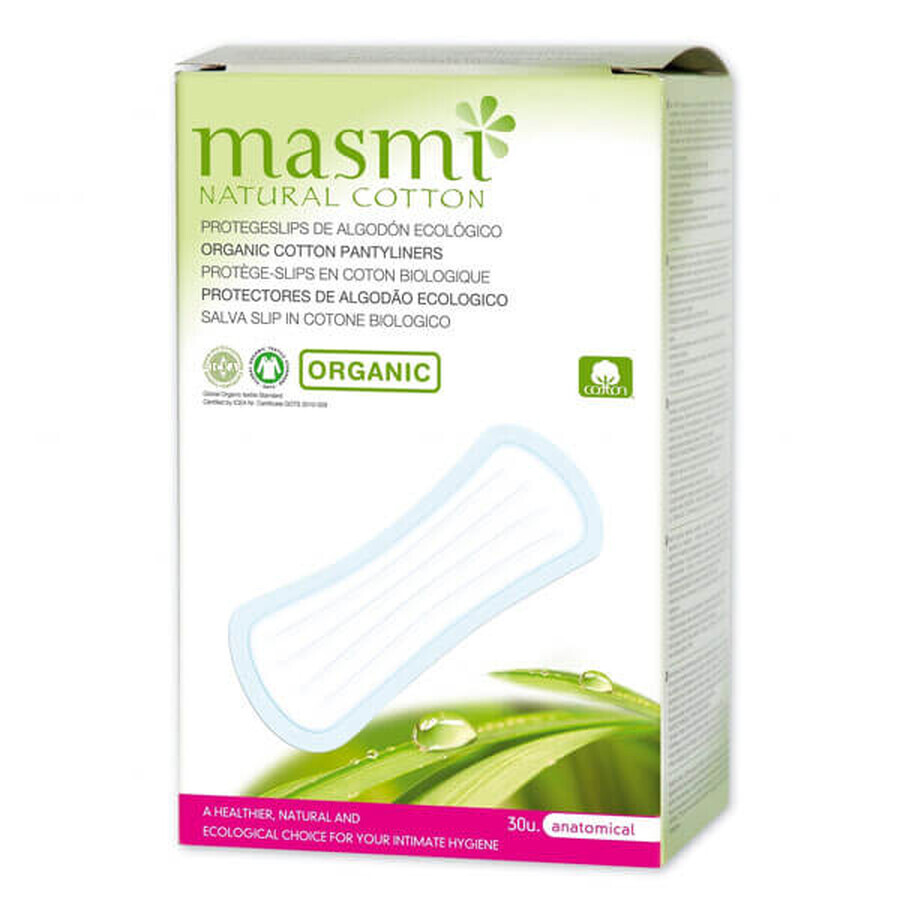 Masmi Natural Cotton, Damenbinden aus Bio-Baumwolle, anatomisch, 30 Stück