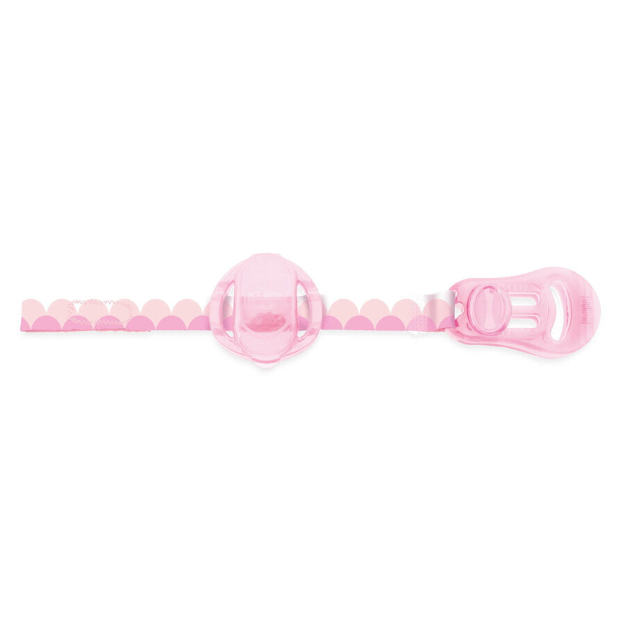 Chicco, Schleife mit Clip und Schnulleretui, rosa, 1 Stück