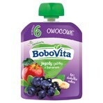 BoboVita Mousse într-un tub, afine și mere cu banane, după 6 luni, 80 g