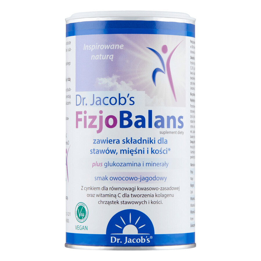 Dr. Jacob's PhysioBalance, powder, fruit and berry flavor, 300 g