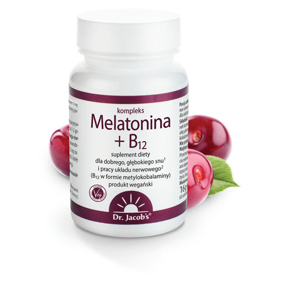 Dr. Jacob's Melatonin + B12 Complex, 60 tablets