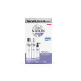 Kit complet anticadere normala a parului tratat chimic, Sampon 150 ml + Balsam 150 ml + Tratament 50 ml, System 5, Nioxin